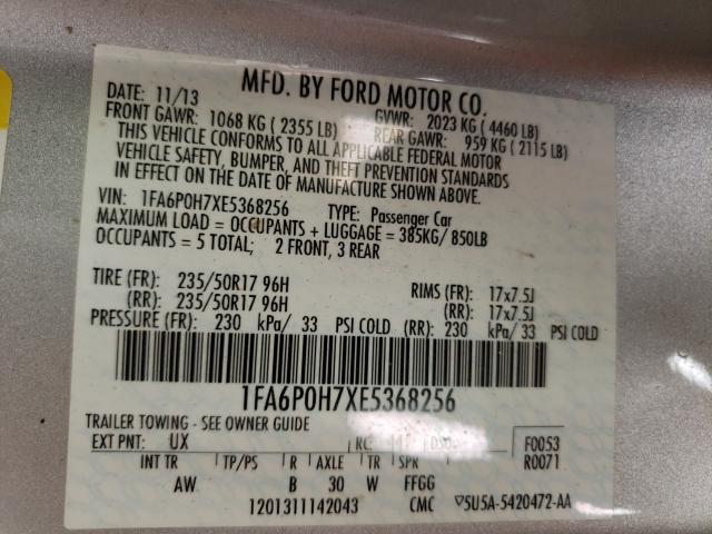 Photo 9 VIN: 1FA6P0H7XE5368256 - FORD FUSION SE 