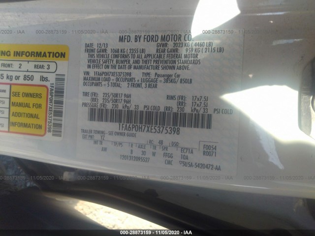 Photo 8 VIN: 1FA6P0H7XE5375398 - FORD FUSION 