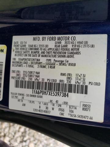 Photo 9 VIN: 1FA6P0H7XE5397384 - FORD FUSION SE 