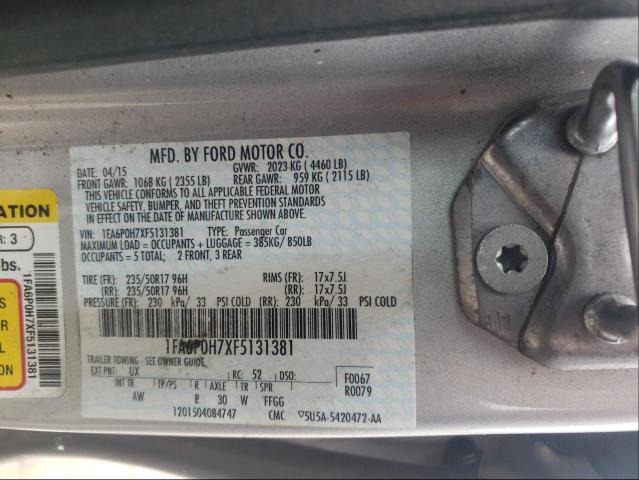 Photo 9 VIN: 1FA6P0H7XF5131381 - FORD FUSION SE 