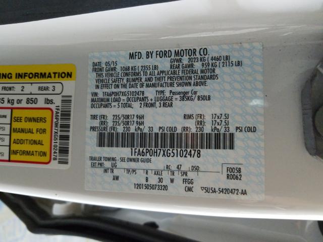 Photo 9 VIN: 1FA6P0H7XG5102478 - FORD FUSION SE 