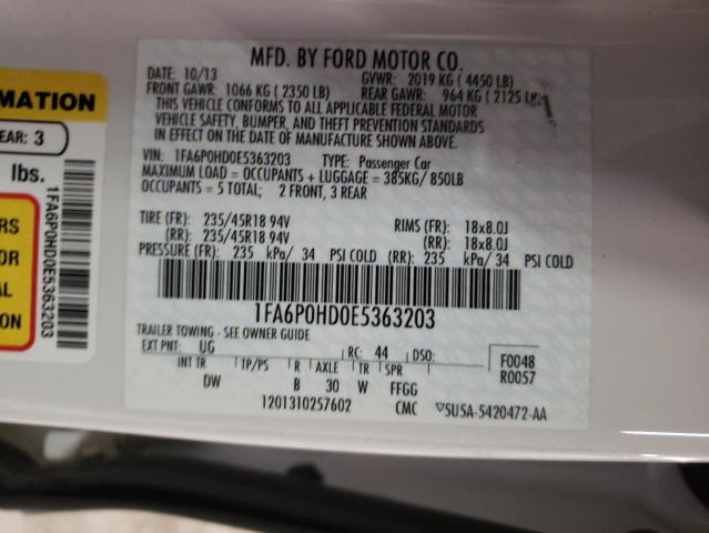 Photo 11 VIN: 1FA6P0HD0E5363203 - FORD FUSION 