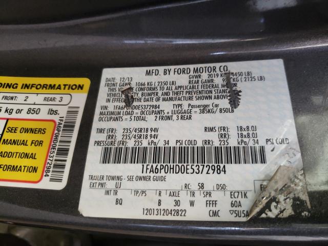 Photo 9 VIN: 1FA6P0HD0E5372984 - FORD FUSION SE 