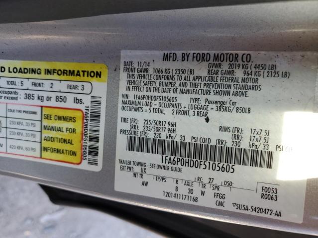 Photo 9 VIN: 1FA6P0HD0F5105605 - FORD FUSION SE 