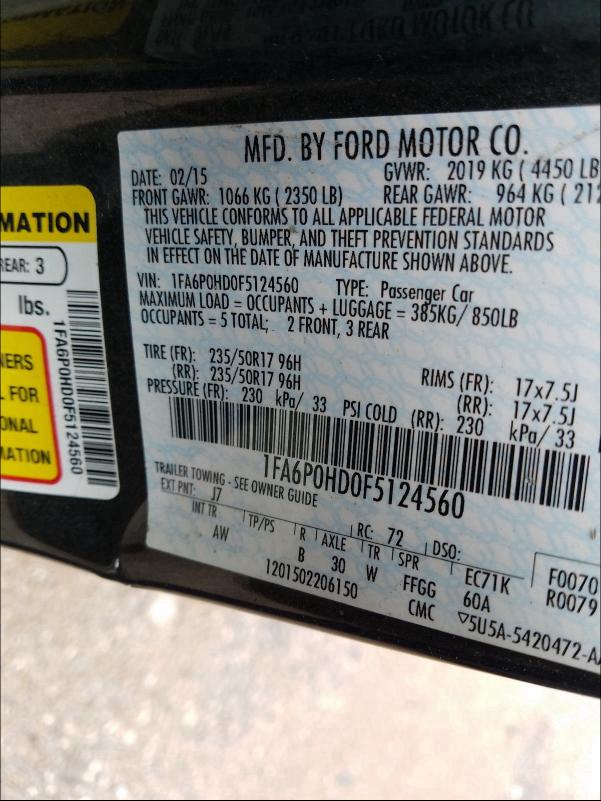 Photo 9 VIN: 1FA6P0HD0F5124560 - FORD FUSION SE 