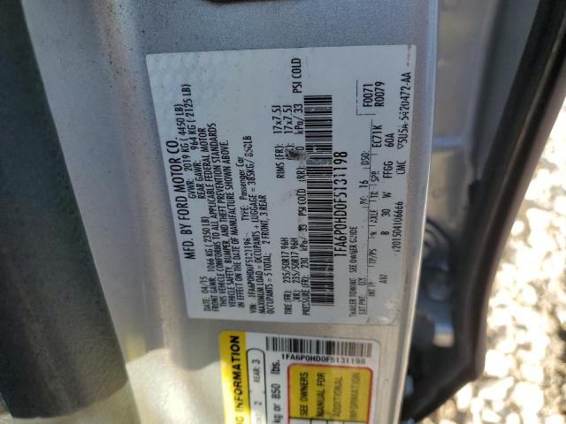 Photo 12 VIN: 1FA6P0HD0F5131198 - FORD FUSION 