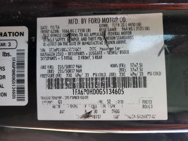 Photo 9 VIN: 1FA6P0HD0G5134605 - FORD FUSION SE 