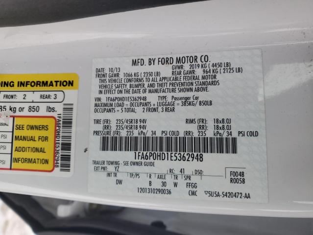 Photo 11 VIN: 1FA6P0HD1E5362948 - FORD FUSION SE 