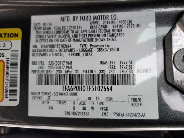 Photo 11 VIN: 1FA6P0HD1F5102664 - FORD FUSION 