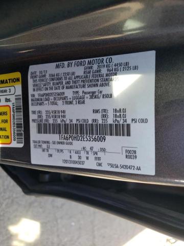 Photo 9 VIN: 1FA6P0HD2E5356009 - FORD FUSION SE 