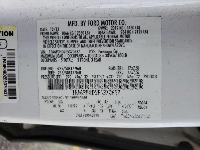 Photo 9 VIN: 1FA6P0HD2E5370637 - FORD FUSION SE 