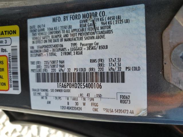 Photo 11 VIN: 1FA6P0HD2E5400106 - FORD FUSION 