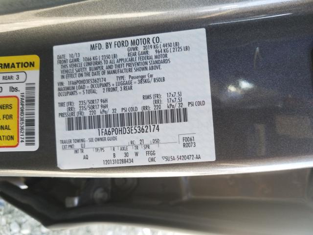 Photo 9 VIN: 1FA6P0HD3E5362174 - FORD FUSION SE 