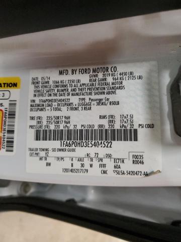 Photo 11 VIN: 1FA6P0HD3E5404522 - FORD FUSION 