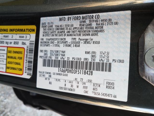 Photo 9 VIN: 1FA6P0HD3F5118428 - FORD FUSION SE 