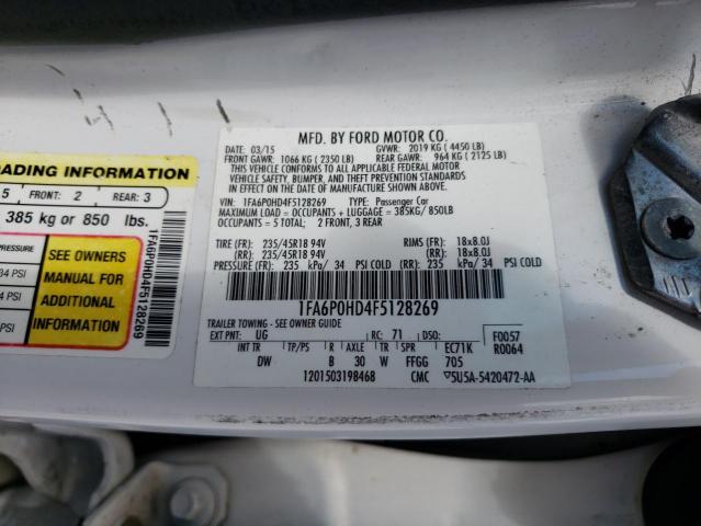 Photo 11 VIN: 1FA6P0HD4F5128269 - FORD FUSION SE 