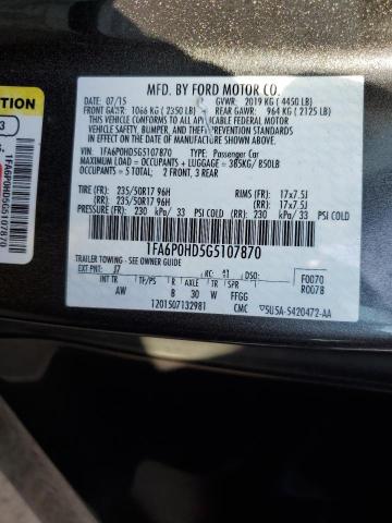 Photo 11 VIN: 1FA6P0HD5G5107870 - FORD FUSION 