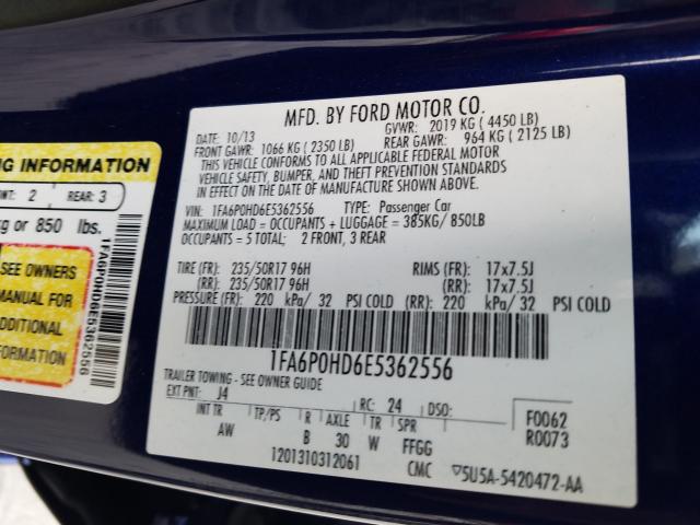 Photo 9 VIN: 1FA6P0HD6E5362556 - FORD FUSION SE 