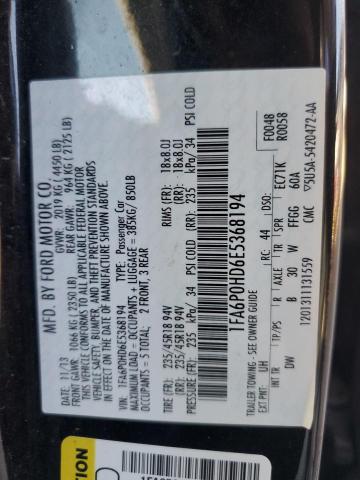 Photo 11 VIN: 1FA6P0HD6E5368194 - FORD FUSION SE 