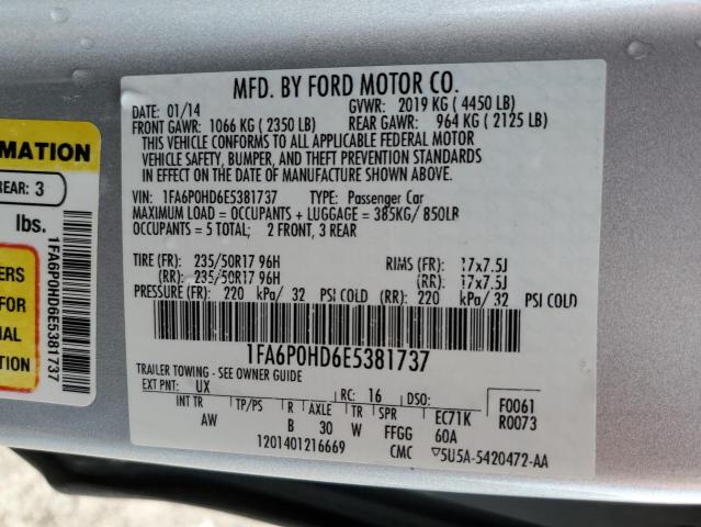 Photo 11 VIN: 1FA6P0HD6E5381737 - FORD FUSION SE 