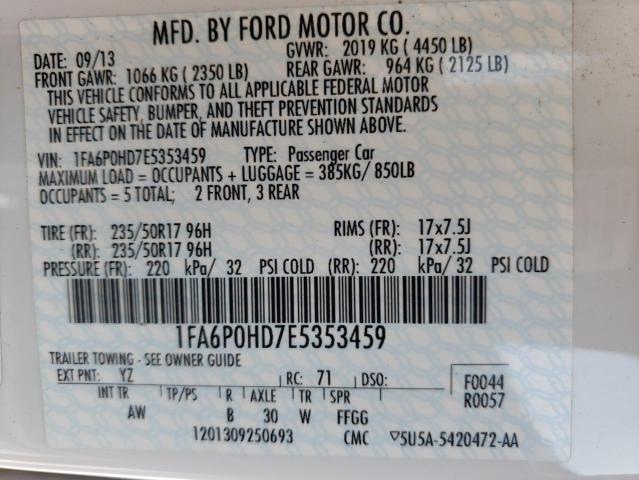 Photo 9 VIN: 1FA6P0HD7E5353459 - FORD FUSION SE 