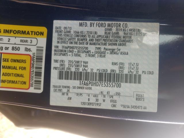 Photo 9 VIN: 1FA6P0HD7E5355700 - FORD FUSION SE 