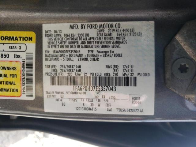 Photo 9 VIN: 1FA6P0HD7E5357043 - FORD FUSION SE 