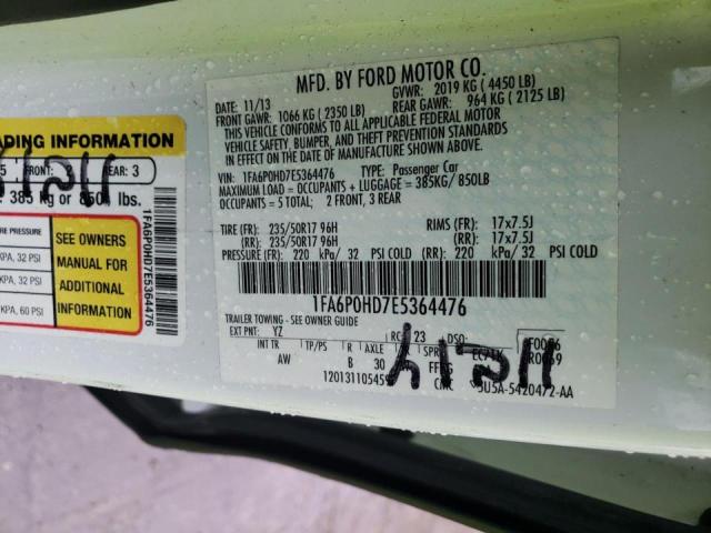 Photo 9 VIN: 1FA6P0HD7E5364476 - FORD FUSION SE 