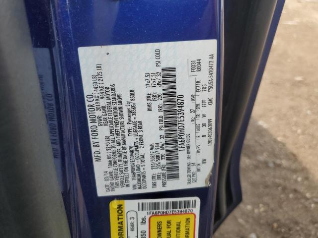 Photo 11 VIN: 1FA6P0HD7E5394870 - FORD FUSION 