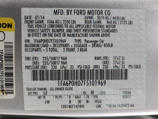 Photo 11 VIN: 1FA6P0HD7F5101969 - FORD FUSION SE 