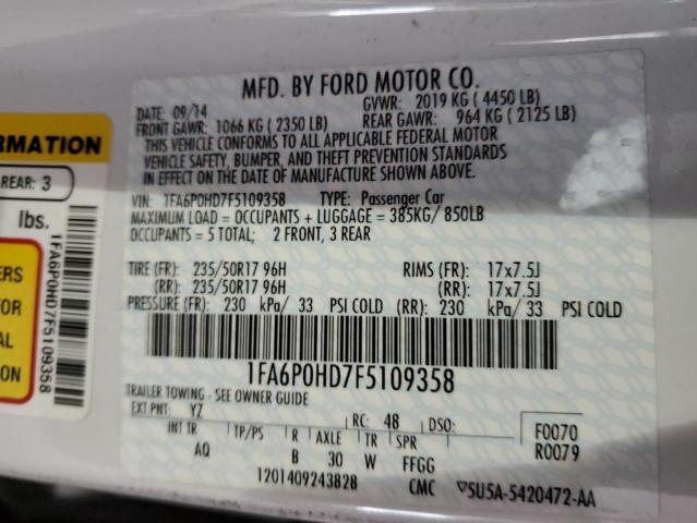 Photo 11 VIN: 1FA6P0HD7F5109358 - FORD FUSION 