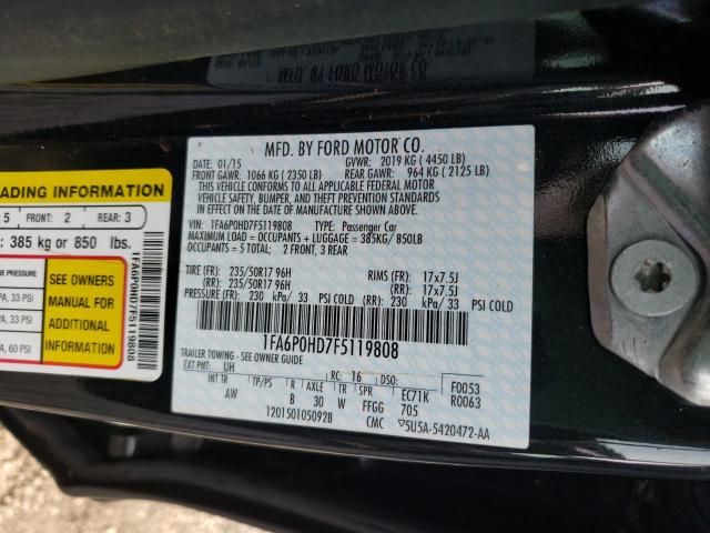 Photo 9 VIN: 1FA6P0HD7F5119808 - FORD FUSION SE 