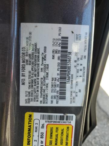 Photo 11 VIN: 1FA6P0HD8E5360758 - FORD FUSION 