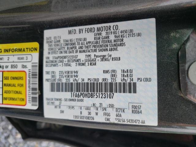 Photo 9 VIN: 1FA6P0HD8F5123107 - FORD FUSION SE 