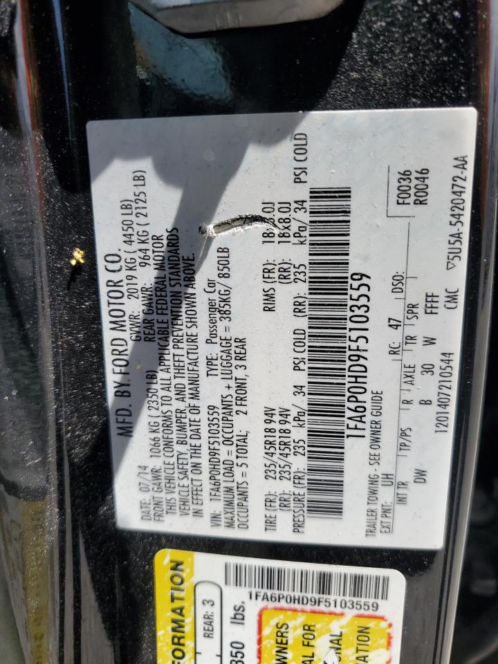 Photo 11 VIN: 1FA6P0HD9F5103559 - FORD FUSION 