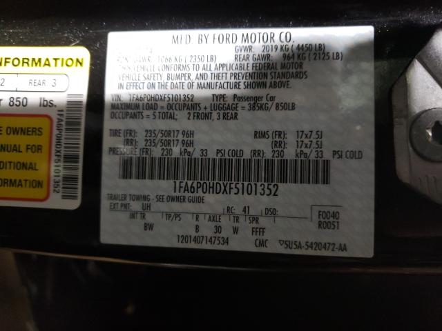 Photo 9 VIN: 1FA6P0HDXF5101352 - FORD FUSION SE 