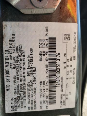 Photo 11 VIN: 1FA6P0HDXF5113176 - FORD FUSION SE 