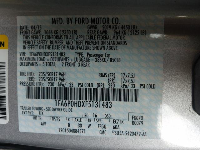 Photo 9 VIN: 1FA6P0HDXF5131483 - FORD FUSION 