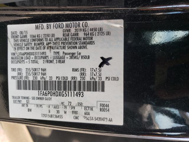 Photo 9 VIN: 1FA6P0HDXG5111493 - FORD FUSION SE 