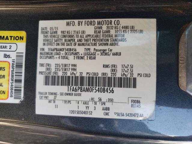 Photo 11 VIN: 1FA6P8AM0F5408456 - FORD MUSTANG 