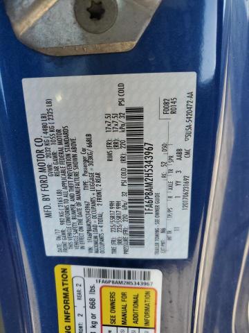 Photo 11 VIN: 1FA6P8AM2H5343967 - FORD MUSTANG 