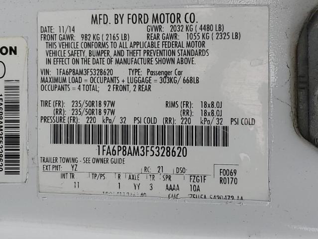 Photo 12 VIN: 1FA6P8AM3F5328620 - FORD MUSTANG 