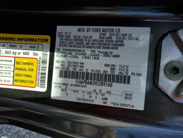 Photo 11 VIN: 1FA6P8AM3H5289160 - FORD MUSTANG 