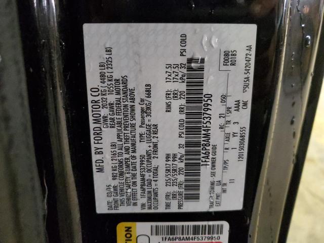 Photo 11 VIN: 1FA6P8AM4F5379950 - FORD MUSTANG 