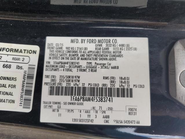 Photo 11 VIN: 1FA6P8AM4F5383741 - FORD MUSTANG 