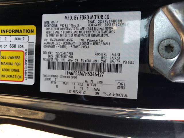 Photo 9 VIN: 1FA6P8AM7H5346427 - FORD MUSTANG 