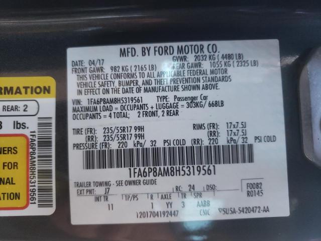 Photo 9 VIN: 1FA6P8AM8H5319561 - FORD MUSTANG 