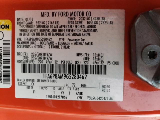 Photo 11 VIN: 1FA6P8AM9G5280462 - FORD MUSTANG 