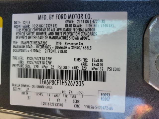 Photo 12 VIN: 1FA6P8CF1H5267205 - FORD MUSTANG GT 