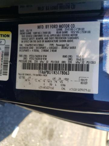 Photo 9 VIN: 1FA6P8CF1K5178063 - FORD MUSTANG GT 